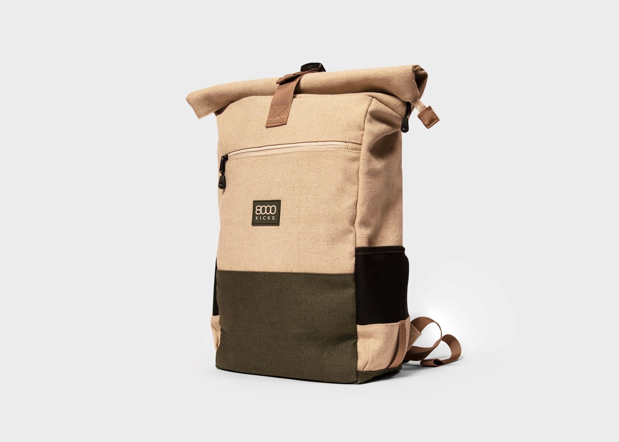 Everyday Backpack in Beige and Green