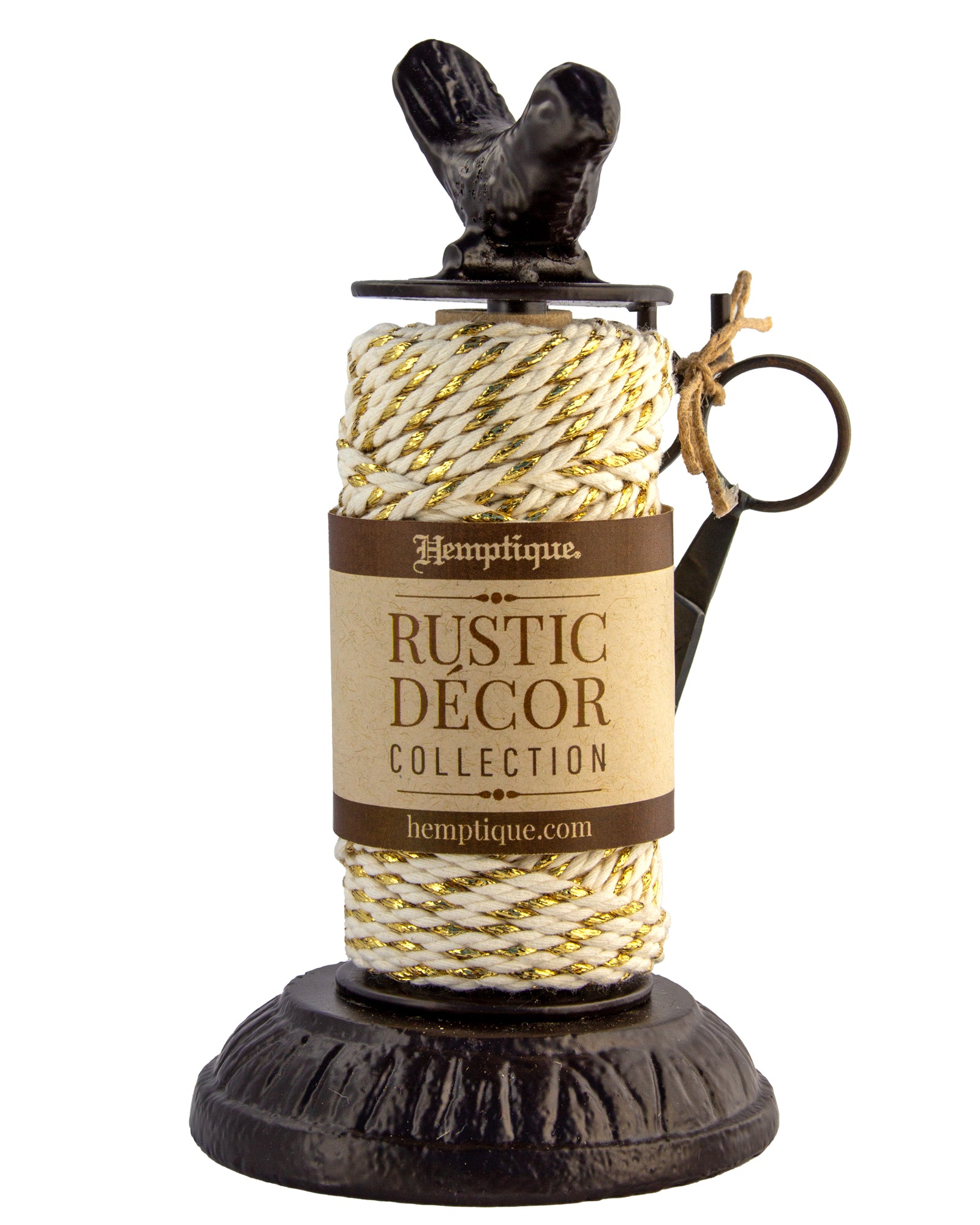 Rustic Décor Cast Iron Cord Holder with Scissors