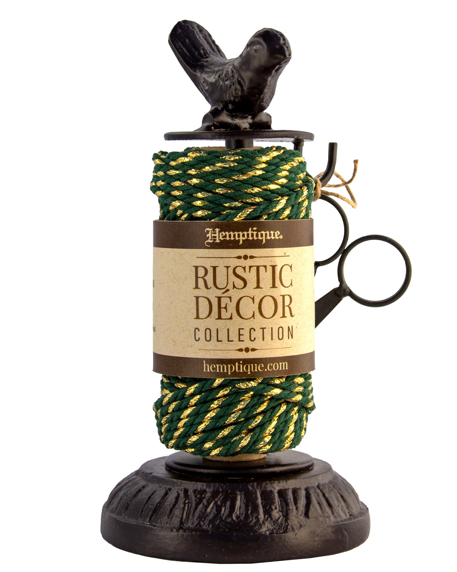 Rustic Décor Cast Iron Cord Holder with Scissors