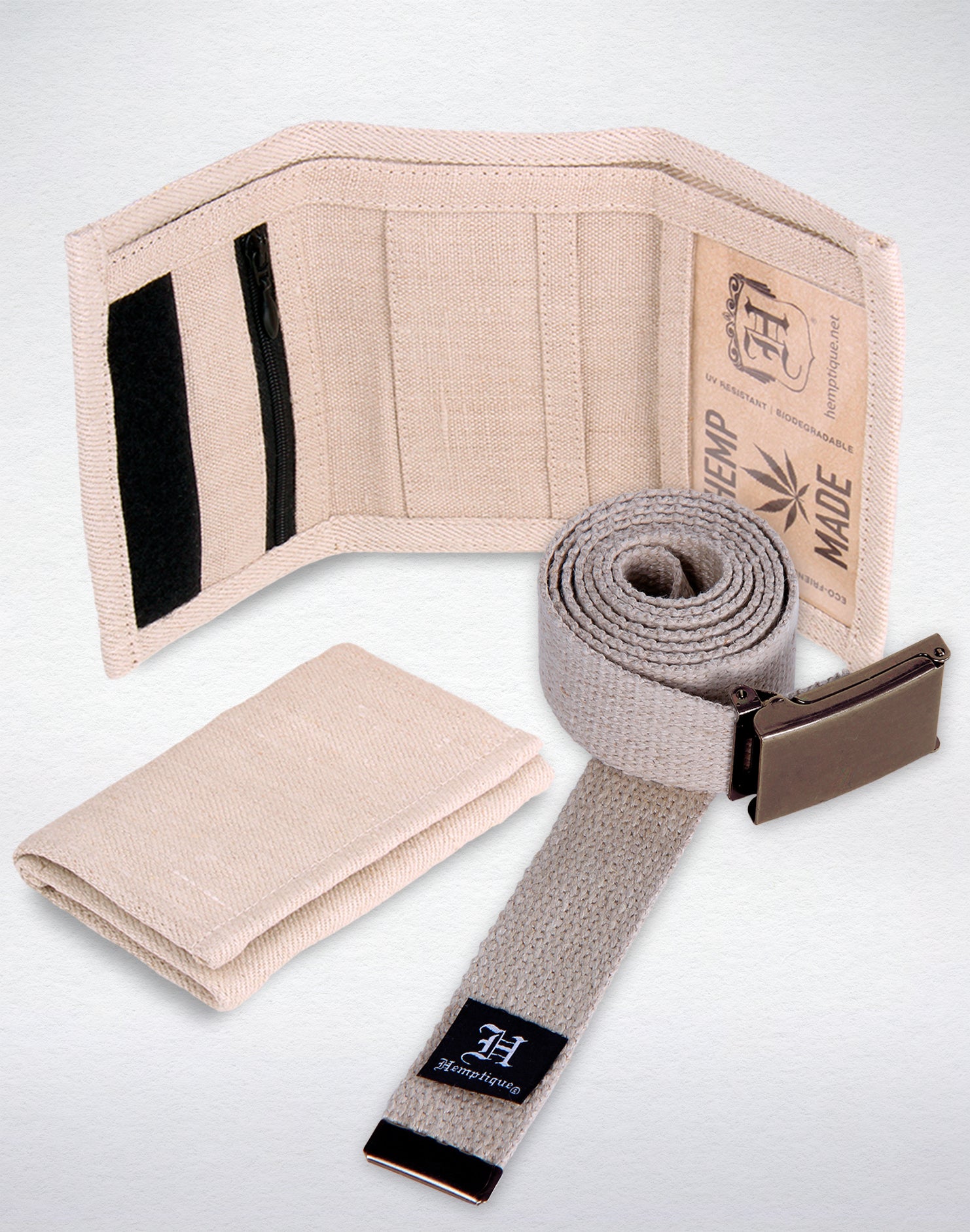 Hemp Belt &amp; Wallet Accessory Bundle