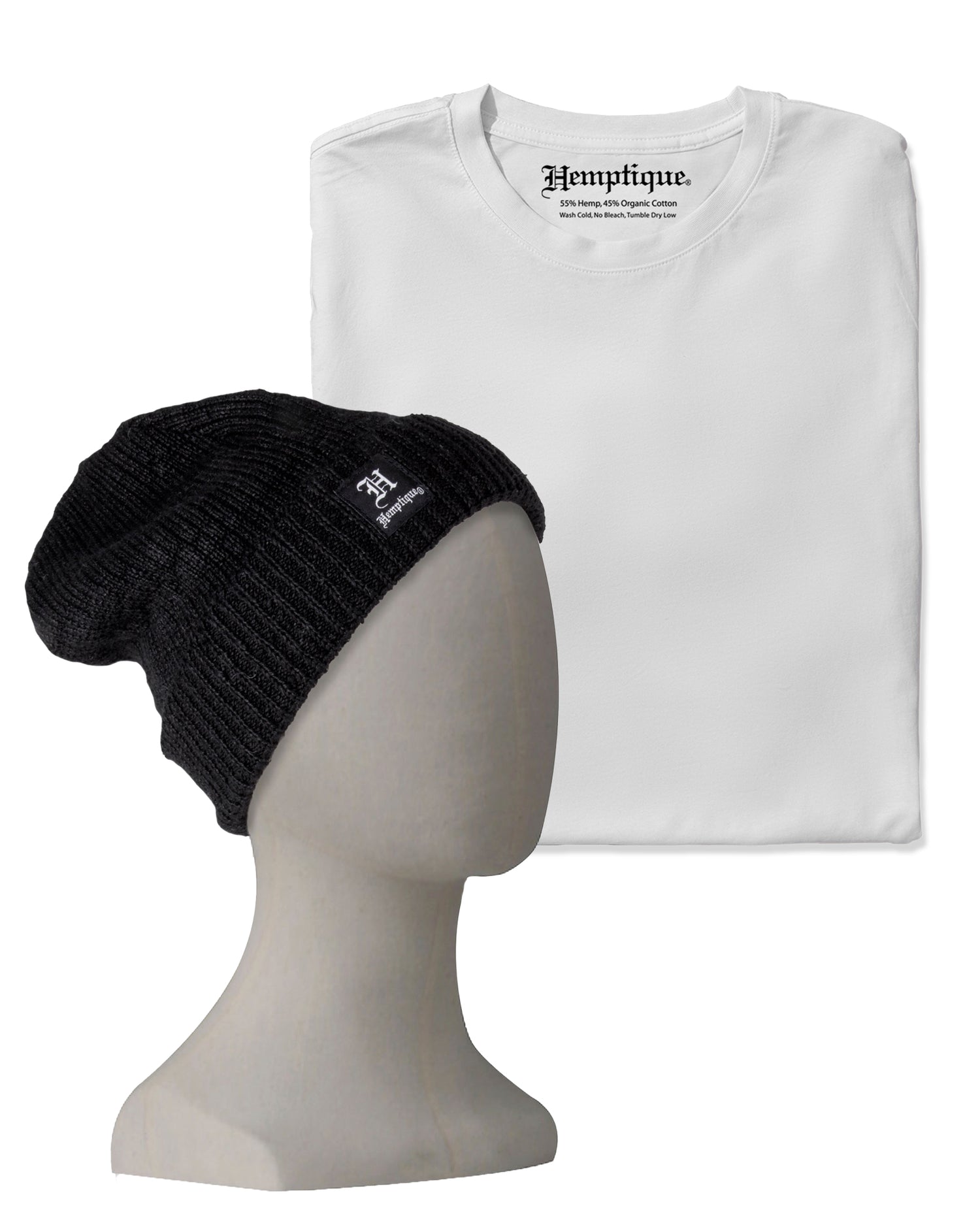 Hemp Blank T-Shirt &amp; Short Beanie Bundle