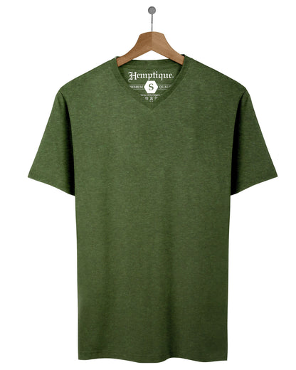 Hemp Blank V-Neck T-Shirt &amp; Short Beanie Bundle