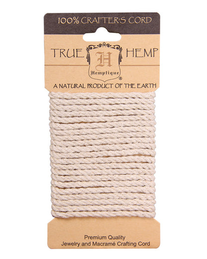 4mm hemp rope on card natural color