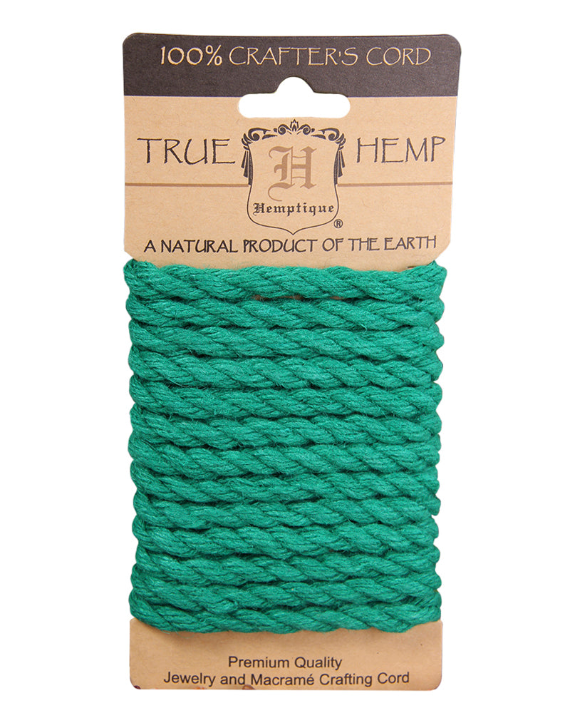 6mm Twisted Hemp Rope Card Green