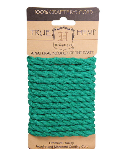 6mm Twisted Hemp Rope Card Green