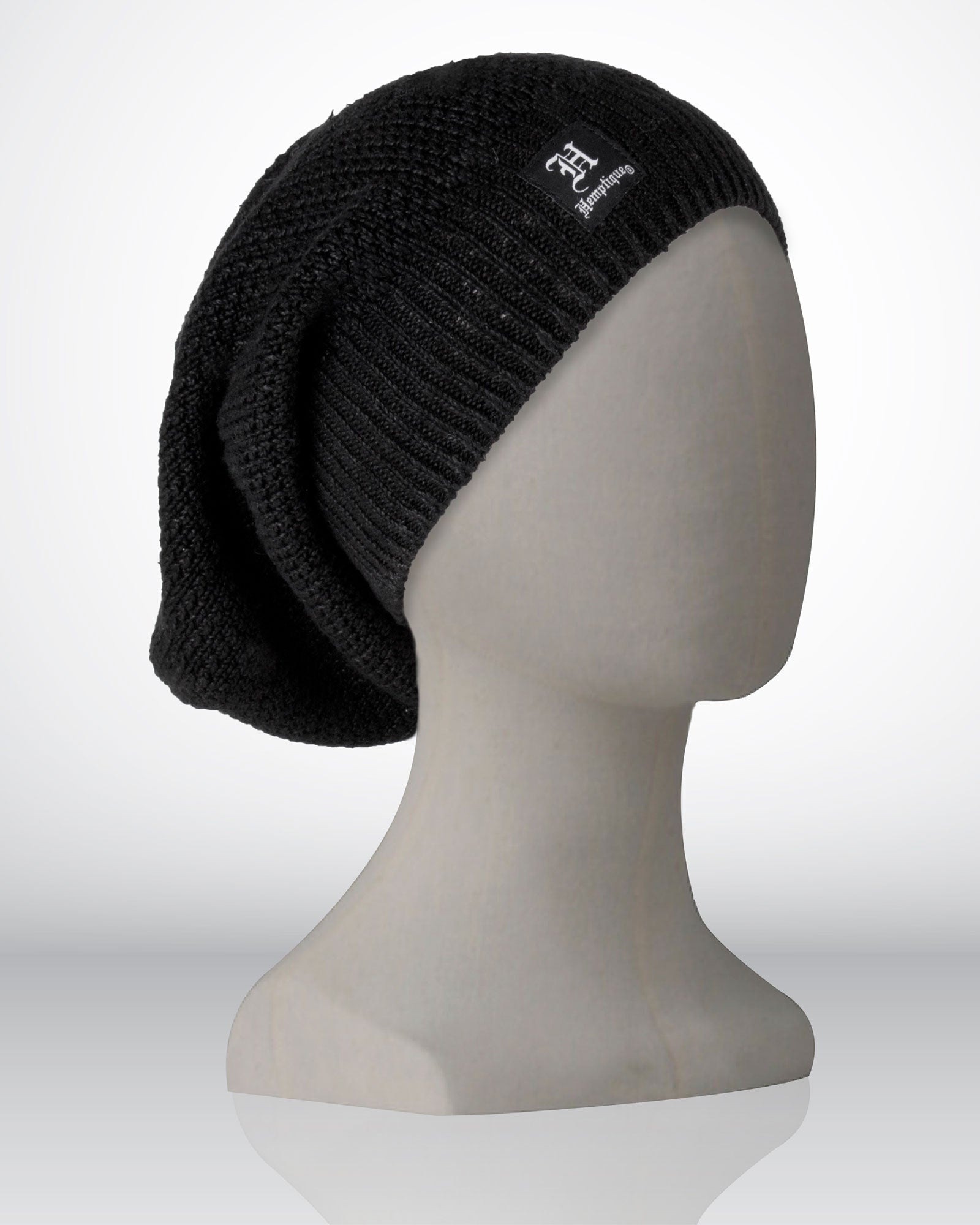 Black Long Hemp Beanies Hemptique