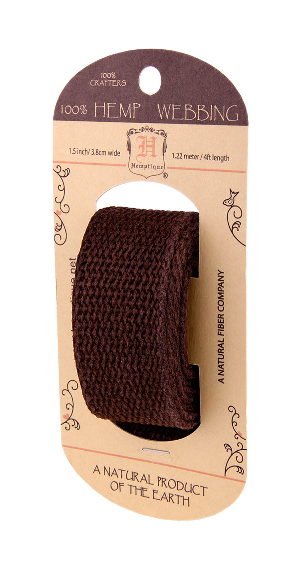 Hemp Webbing Tape Brown 1.5 Inches