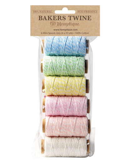 Cotton Bakers Twine 6 Mini Spool Bag Set