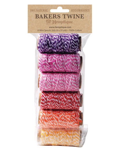 Cotton Bakers Twine 6 Mini Spool Bag Set