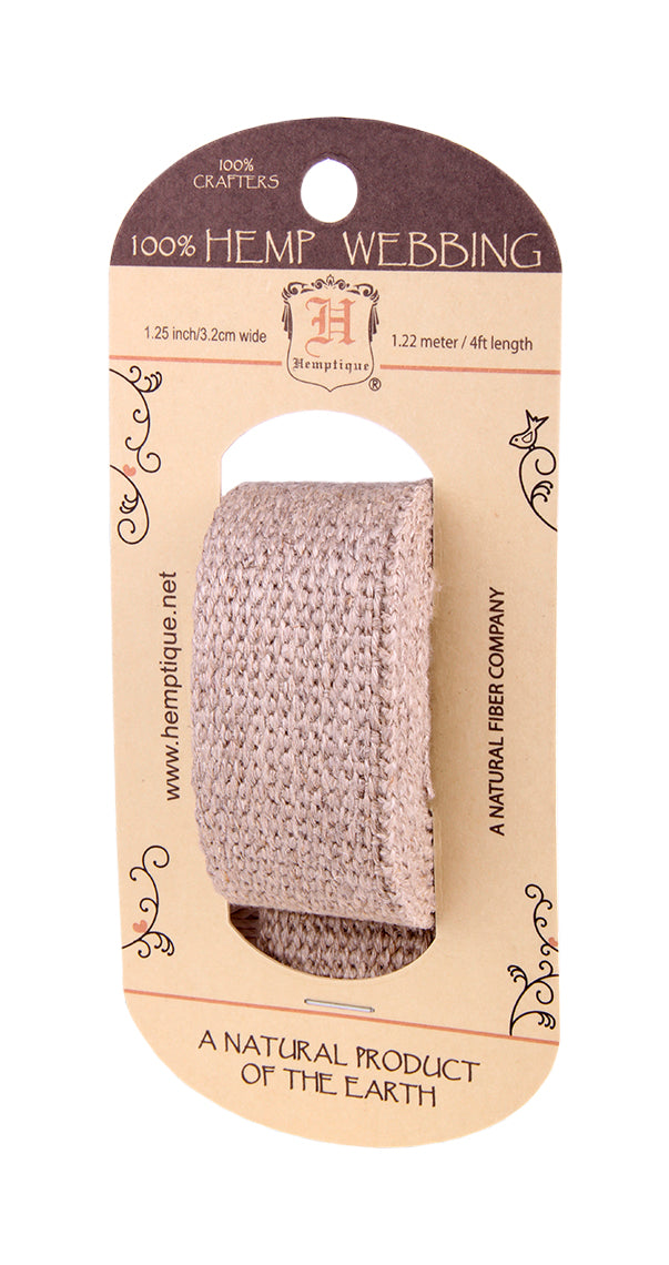 Hemp Webbing Card Natural 1.25 Inch