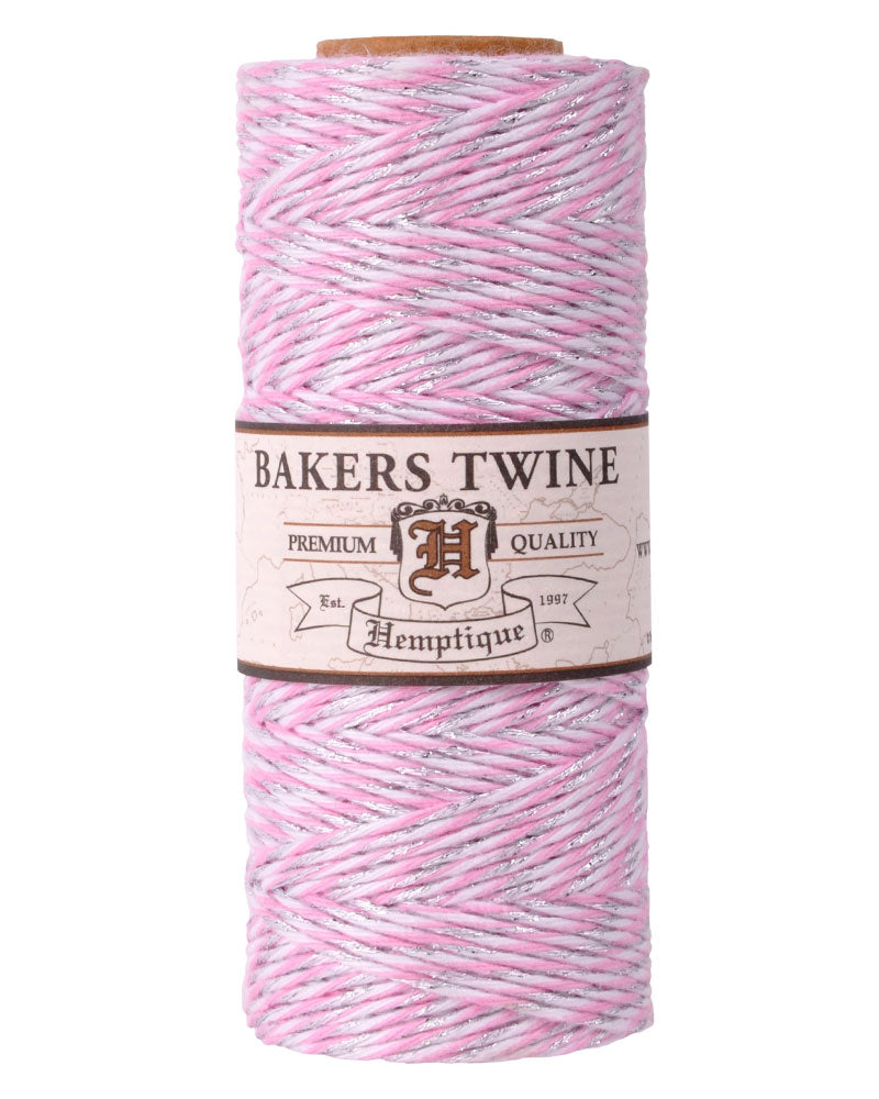 pink silver metallic bakers twine 